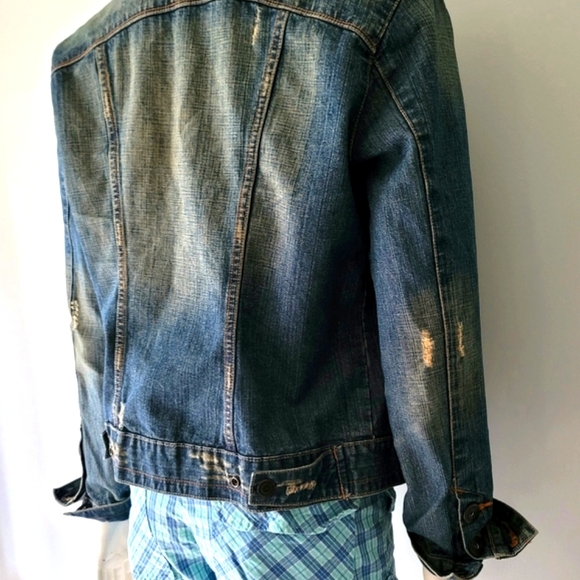 Jacob Connexion Distressed Denim Jacket Size L - Picture 7 of 13